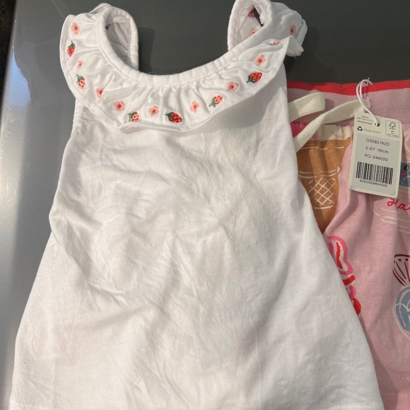 Mini Boden ice cream sundae skort 5-6Y strawberry cross back tank top 4-5Y - Picture 3 of 8